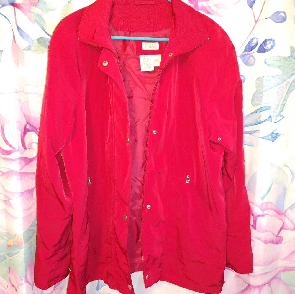 Women's Bright Red Windbreaker Jacket